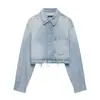 Ropa de mujer de comercio exterior de venta caliente en AliExpress, estilo europeo y americano transfronterizo, chaqueta corta de mezclilla