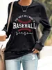 Estação Independente de Comércio Exterior Loja Autoconstruída shopify Amazon Transfronteiriça Camiseta Feminina de Manga Longa Estampada BASEBALL