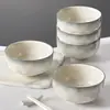 Cuenco Cerámico de Alta Gama con Patrón de Piedra Bajo Esmalte Modelo 2026 Set de Platos Sencillos para el Hogar, Tazones para Comer, Platos, Cucharas