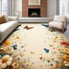 Alfombra para Sala de Estar con Mariposas y Flores Transfronteriza, Tapete Decorativo para Piso, Más Vendido, Retro Americano, Tapete para Piso, Manta para Dormitorio junto a la Cama, Tapete para Ventana de Bahía