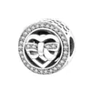 Huiyue liga de alta qualidade banhada em White K com diamantes completos, contas soltas em formato de moeda, estilo Panjia, pulseira, acessórios para pulseira DIY, atacado
