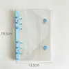 Fichário Transparente A6 com Argolas Duplas Atacado Portátil PVC Caderno com Capa Colorida Novo Estilo Caderno de Folhas Soltas