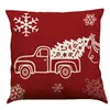 Amazon Temu Mais Vendido Capa de Almofada de Algodão Estampada Vermelha de Natal Almofada de Sofá Almofada de Carro