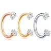 Europeu e Americano AliExpress WISH EBAY mais vendidos zircônia dentes internos argola de nariz prego de nariz piercing joia argola de nariz oca