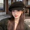 Gorra de estilo coreano elegante con visera curva que hace que la cara parezca más pequeña, Gorro de lana para mujer con circunferencia de cabeza grande, Boina de lana para otoño e invierno, Hecho a medida
