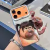 Design Divertido de Urso com Franja Adequado para Apple 17/Iphone15/16 Pro Max Huawei Pura 80 Cor Fosca Prata