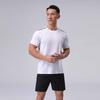 Camiseta de secado rápido de nylon transfronteriza para hombre Amazon ebay fitness running cuello redondo deportiva manga corta de seda helada top de entrenamiento