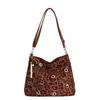 Bolsa Feminina Fashion Estampa de Leopardo Atacado Comércio Exterior, Bolsa de Ombro Transversal Retro Primavera e Outono, Bolsa Tote Tendência Grande Capacidade para o Dia a Dia