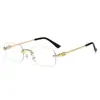 Gafas de sol cuadradas sin montura para mujer de nuevo estilo, Gafas de sol de moda estilo callejero transfronterizas, Gafas para hombre