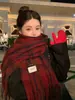 Cachecol Quadrado Fofo Estilo Japonês 2025 para Mulheres, Outono e Inverno, Falso Caxemira, Estilo Coreano, Quente, Estudante, Versátil, Estilo Fresco e Menina