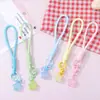 Lanyard de estrela de gelatina criativo para celular, chaveiro, acessório DIY, conta artesanal, corda trançada anti-perda, decoração de bolsa