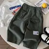Calça Casual Infantil Bangcheng 2026 Outono Novo Calça Jogger Solta Color Block Infantil Calça Longa Primavera e Outono Meninos Venda por Atacado