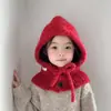 Sombrero y Bufanda Todo en Uno para Niños Qiunan Sombrero de Invierno Nuevo Logo de Letra Tejido Caliente para Bebé Bufanda para el Cuello y Gorro