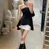 Vibras de Verano 2026 Falda Larga Brillante sin Tirantes con Cintura Fruncida Plisada Conjunto de Princesa Sirena de Moda