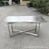 Mesa Plegable de Acero Inoxidable para Restaurante 304# Lijado Mesa de Comedor Plegable de Acero Inoxidable Mesa Gruesa de Acero Inoxidable