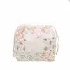 Bolsa de maquiagem acolchoada com cordão doce, grande capacidade, estampa de nuvem floral, cor para pessoa preguiçosa, bolsa de armazenamento para maquiagem e artigos de higiene