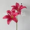 Ramo de Flores Artificiales de Lirio Doble Cabeza para Decoración de Boda, Arreglo de Escena de Boda, Flores Decorativas, Flores Falsas, Arreglo Floral de Pasillo
