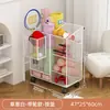 Cesta de Almacenamiento para Esterilla de Yoga, Estante de Almacenamiento para Equipo de Fitness en Casa con Ruedas, Estante de Almacenamiento tipo Sandwich para Baloncesto y Bádminton
