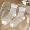 Medias de Cristal Calcetines de Verano Finos de Media Pantorrilla Estilo Ballet Calcetines Transparentes Absorbentes de Sudor Transpirables Calcetines Dulces de Cristal para Mujer