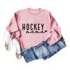 Estação independente transfronteiriça HOCKEY MAMA letras europeias e americanas moda amor manga longa ebay plus size suéter folgado para mulheres