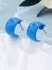 Pendientes de Aro con Forma de Media Luna Multicolores Diseño de Nicho Sentido de Diseño Pendiente en Forma de C Pendientes de Acrílico Color Caramelo Pendientes de Botón Dopamina