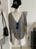 Kekezoon Camiseta de Manga Larga Fina con Cuello en V Protección Solar + Tirantes + Falda de Cintura Elástica Conjunto de Tres Piezas 8312