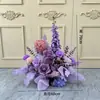 Arranjos Florais Acabados em Rosa e Roxo para Casamentos, Flores Artificiais para Banquetes de Noivado, Arranjos de Flores para Cenários de Palco e Decorações com Flores Artificiais