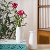 Vaso pequeno de cerâmica branca fosca para arranjo de flores simples, criativo e simples para sala de estar, decoração de casa com flores secas, decoração transfronteiriça