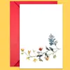 Conjunto de Cartão de Cumprimentos e Envelope Série Floral em Aquarela de 1 Peça Transfronteiriço, Cartão de Mensagem de Bênção Manuscrita Universal, Cartão de Agradecimento para Presente
