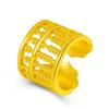 Anillo de cuentas de ábaco chapado en oro Ruyi Suerte Suerte Fortuna ábaco anillo auspicioso abierto estilo étnico retro