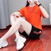 Conjunto 2025 de manga curta esportivo feminino de verão novo casual moda fino plus size Conjunto de duas peças feminino para comércio exterior