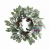 Corona de Navidad con piñas y enredaderas para colgar en la puerta y la pared, popular decoración de entrada festiva, decoración de sala de estar de hotel, adorno colgante para pasillo