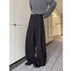 Pantalones casuales rectos de tela nueva con patrón de espiga para hombre, estilo americano de otoño, corte limpio, talla grande, pantalones largos de pierna ancha fluidos