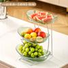 Plato de Frutas de Cerámica Escandinavo, Cesta de Frutas Doméstica para Sala de Estar, Frutero Moderno Creativo de Tres Niveles, Plato para Snacks y Fruta Seca, Mesa de Comedor