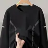 Venta al por mayor de fábrica para hombre, primavera y otoño, manga larga, capa base, talla grande, minimalista, ropa para el hogar, holgada, casual, versátil, top moderno