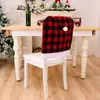 Funda de silla a cuadros negra y roja navideña transfronteriza decoración de silla para el hogar decoración de ambiente para restaurante hotel funda de silla de poliéster