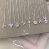 Colar Geométrico com Laço Rosa Doce da Moda, Corrente de Clavícula Exquisita e Versátil, Gargantilha com Pingente Coração para Mulheres