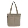 Nueva Bolsa de Tela de Algodón Versátil Casual Ligera Color Sólido Bolsa de Tela Bolsa Tote para el Trabajo y el Viaje Bolsillo para Llevar en la Mano o Debajo del Brazo para el Viaje
