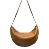 Bolsa Hobo Modelo Novo 2026 com Pele de Ovelha por Dentro e por Fora, Bolsa de Ombro Grande em Forma de Crescente para Mulheres, Couro Genuíno com Acabamento de Luxo, Bolsa de Axila de Nicho