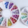Decorações de Unhas Mais Vendidas na Amazon 12 Compartimentos Prato Redondo Brocas Mistas para Nail Art Strass Coloridos de Fundo Plano Adesivos Irregulares