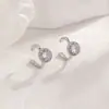 Pendientes de Clip Redondos Blancos de Circonita Redondos Geométricos de Diamante Pendientes sin Perforar Estilo Simple Brillante Un Solo Diamante Ear Cuff para Mujer Moda