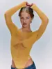 Body Transparente de Venta Caliente Europeo y Americano 2026 con Exquisito Parche de Malla con Pedrería, Corte Ajustado, Body Sexy para Usar por Debajo