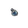 Aretes de Luna Rosados Diarios Incrustados con Diamantes Azules con una Vibra Genial, Aretes de Presión con Cierre de Rosca, Set con Forma de Corazón, Súper Brillantes