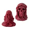 Vela Aromática Crânio com Véu de Halloween, Ornamento Criativo para Atmosfera Festiva, Decoração de Casa Assombrada, Vela de Lembrança