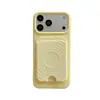 Funda magnética para teléfono imitación original, tarjetero redondo de silicona con diseño de ola, compatible con MagSafe, adecuada para iPhone 18/17/16