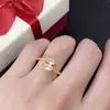 Anillo abierto de doble diamante Ojo de Caballo japonés y coreano con diamantes completos anillo creativo de circón Ojo de Caballo anillo de comercio exterior europeo y americano