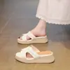 Novedad Moda Casual Primavera/Verano 2026 Zapatos de Mujer Sandalias de Cuña con Plataforma Gruesa de Paja Retro para Mujer Comercio Transfronterizo