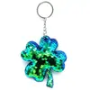 Llavero Reflectante Brillante de Doble Cara Escama de Pez Lentejuela PET Guitarra Coche Bolsa Colgante Accesorios de Ropa DIY
