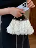 Yuezhi 2026 Verano Nueva Moda Retro Flor de Rosa Lazo Bolso de Mano Encaje Casual Versátil Bolso Cruzado