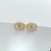 Brincos Chanel Letra Duplo C Estilo Novo 2025 para Mulheres, Argola Trançada de Luxo de Alta Qualidade com Pino de Prata Atacado
